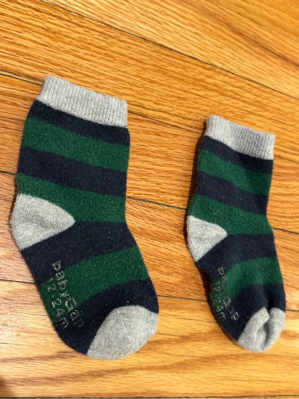Baby gap toddler boy Striped 12-24 month cotton Crew Socks Blue Green Red stripe